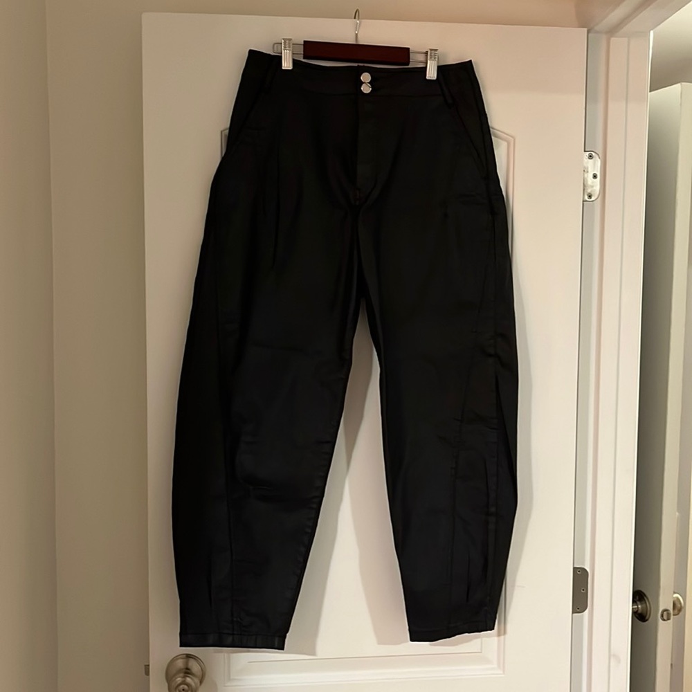 ZARA Waxed Barrel Pants